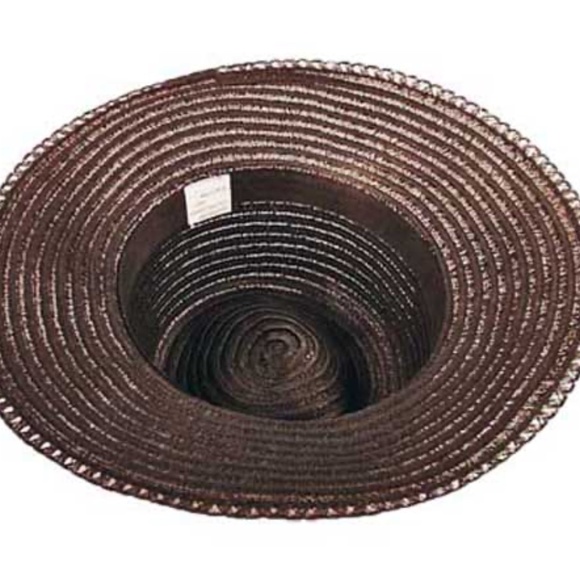 WIDE BRIM HAT, BLACK, SIZE MEDIUM, FINE WEAVE, GLORIA VANDERBILT, TAGS ON, NEVER - Picture 3 of 6